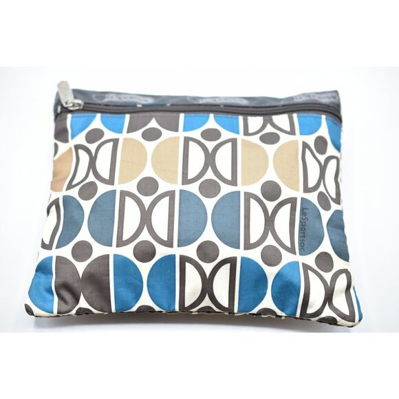 Lesportsac Pouch Single Zip Case Organizer Zipper Multi-Color Geometric Rare - Picture 1 of 6